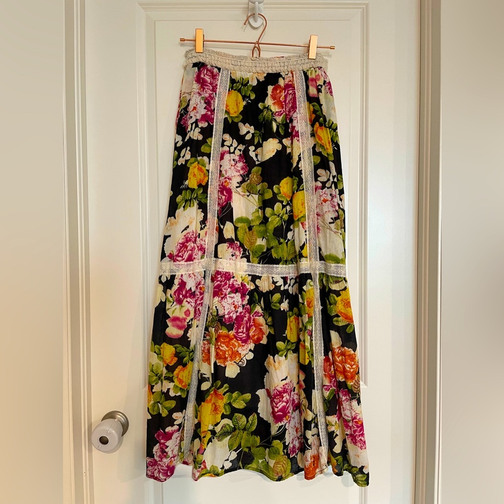 FROCK SHOP Maxi Skirt, Floral, Size Small